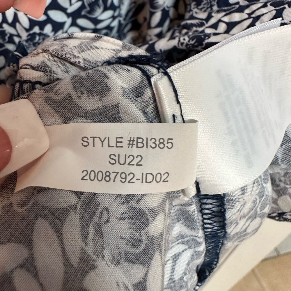 J. Crew Navy and White Floral Tiered Stretchy Sundress Women’s Size Medium M - Picture 13 of 16